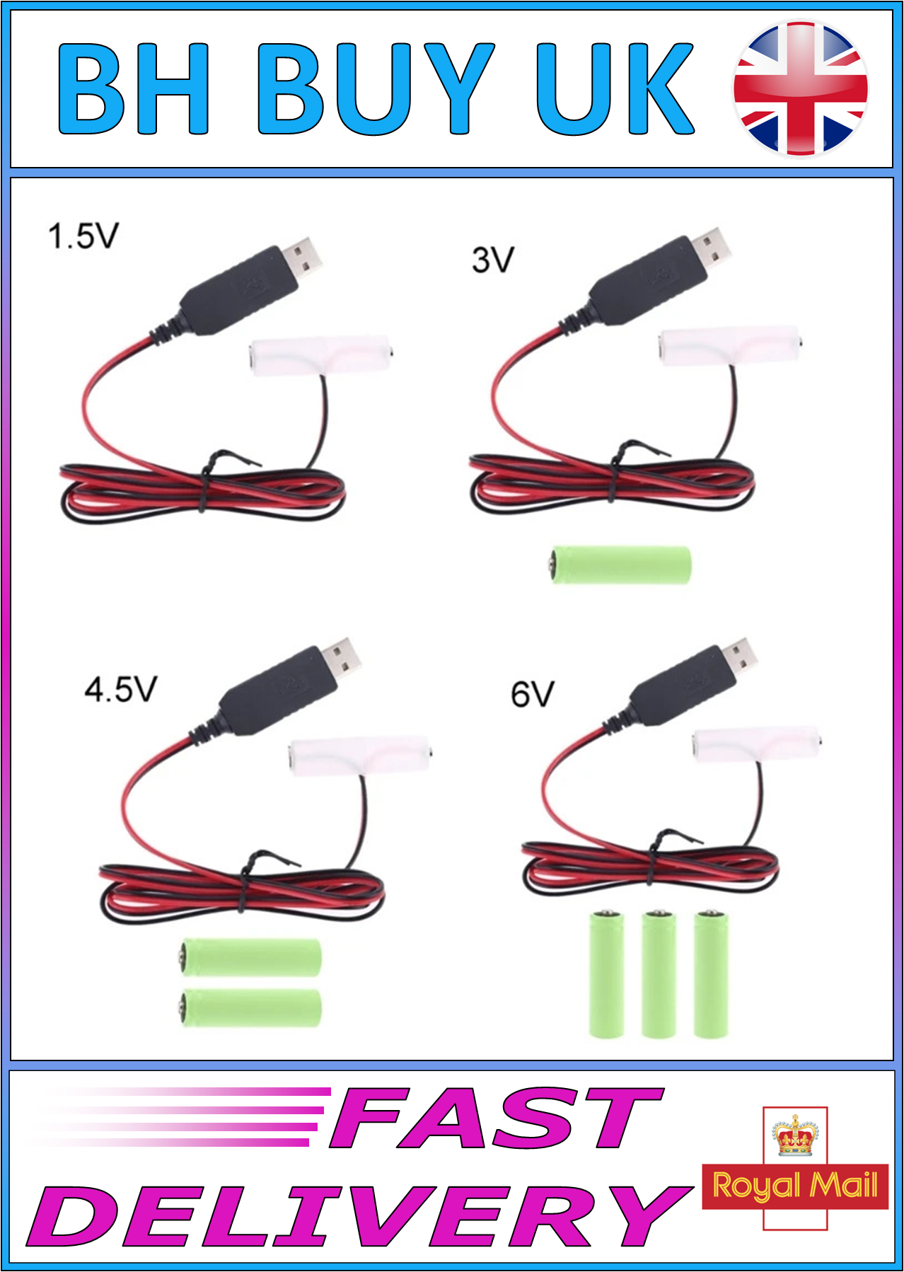 AA BATTERY CONVERTER TO USB / USB TYPE C