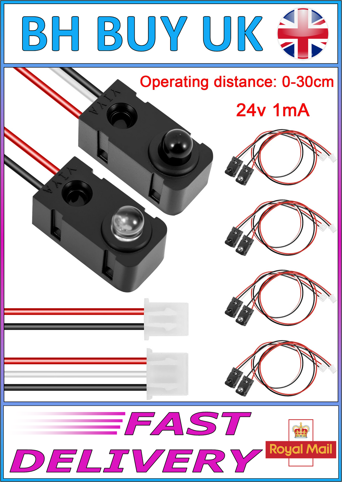 4 PAIRS BREAK BEAM SENSOR 24V – INFRARED THROUGH-BEAM PHOTOELECTRIC DETECTOR