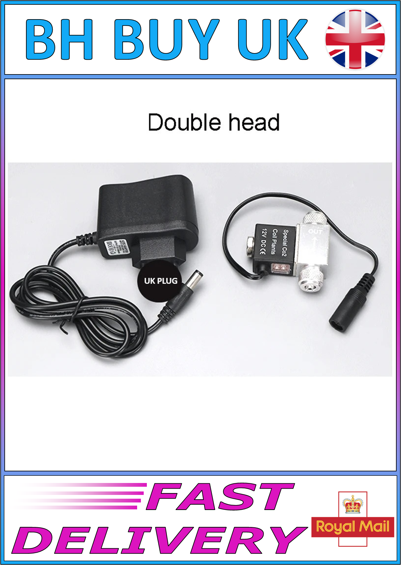 AQUARIUM CO2 SOLENOID VALVE UK PLUG