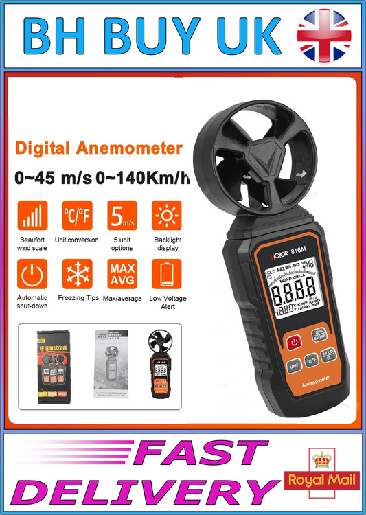 DIGITAL ANEMOMETER 0-45 M/S WIND SPEED METER