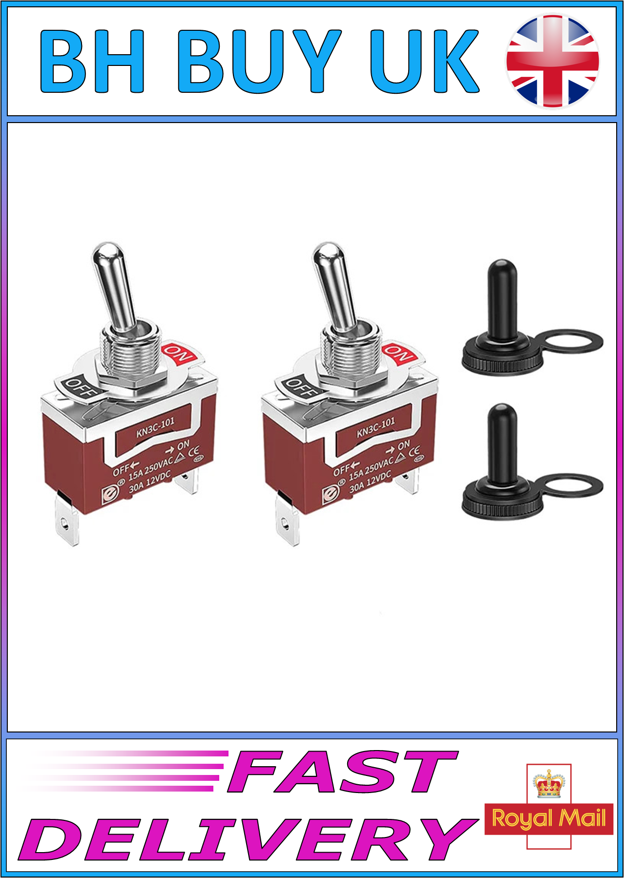 2 x ON OFF WATERPROOF MARINE TOGGLE SWITCH