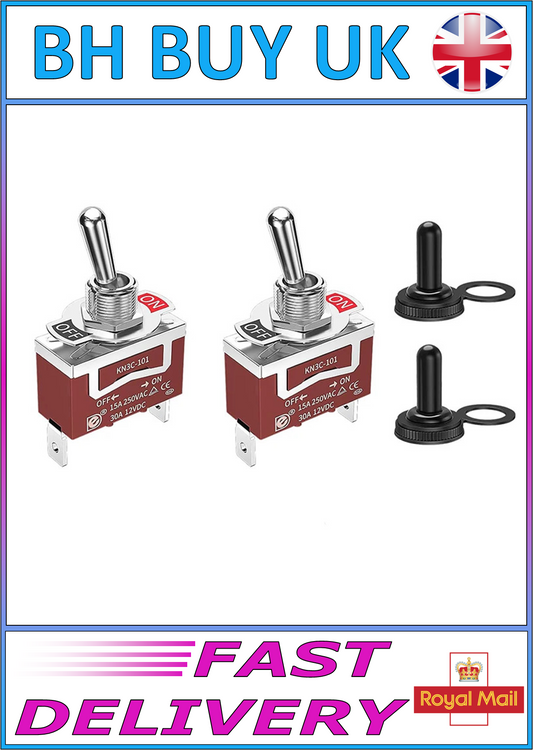 2 x ON OFF WATERPROOF MARINE TOGGLE SWITCH