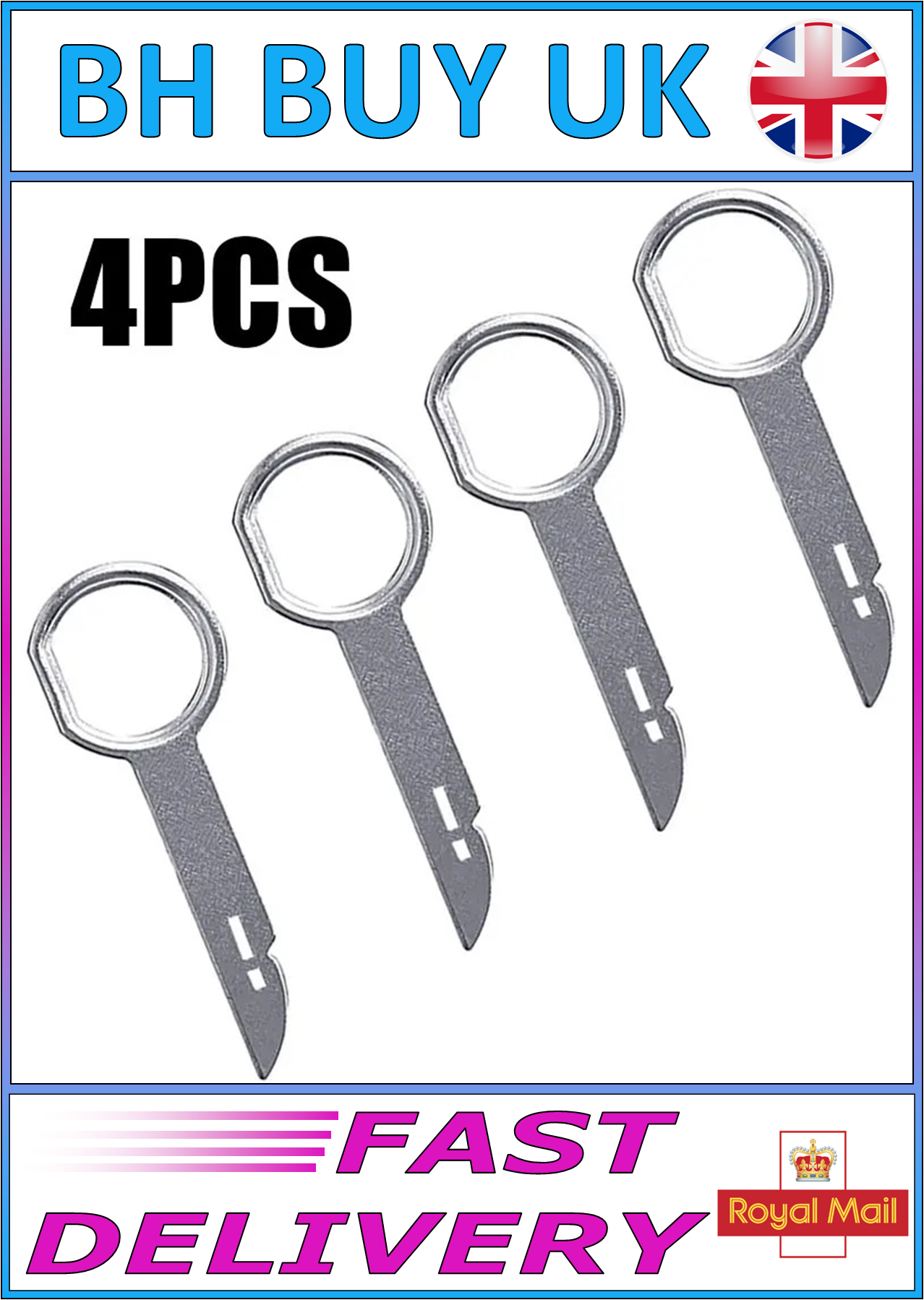 CAR RADIO REMOVAL TOOLS x 4