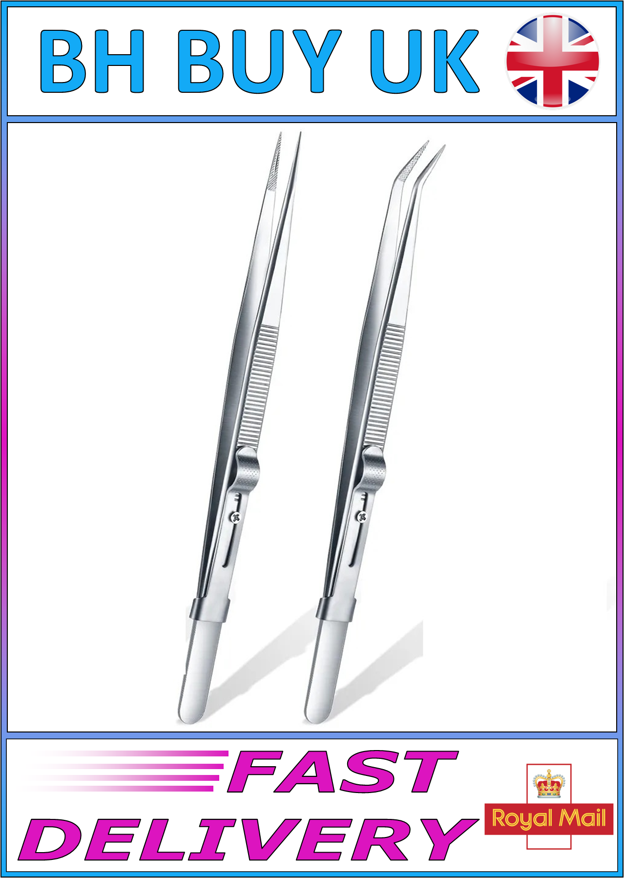 16cm STAINLESS STEEL TWEEZER STRAIGHT / CURVED TIP