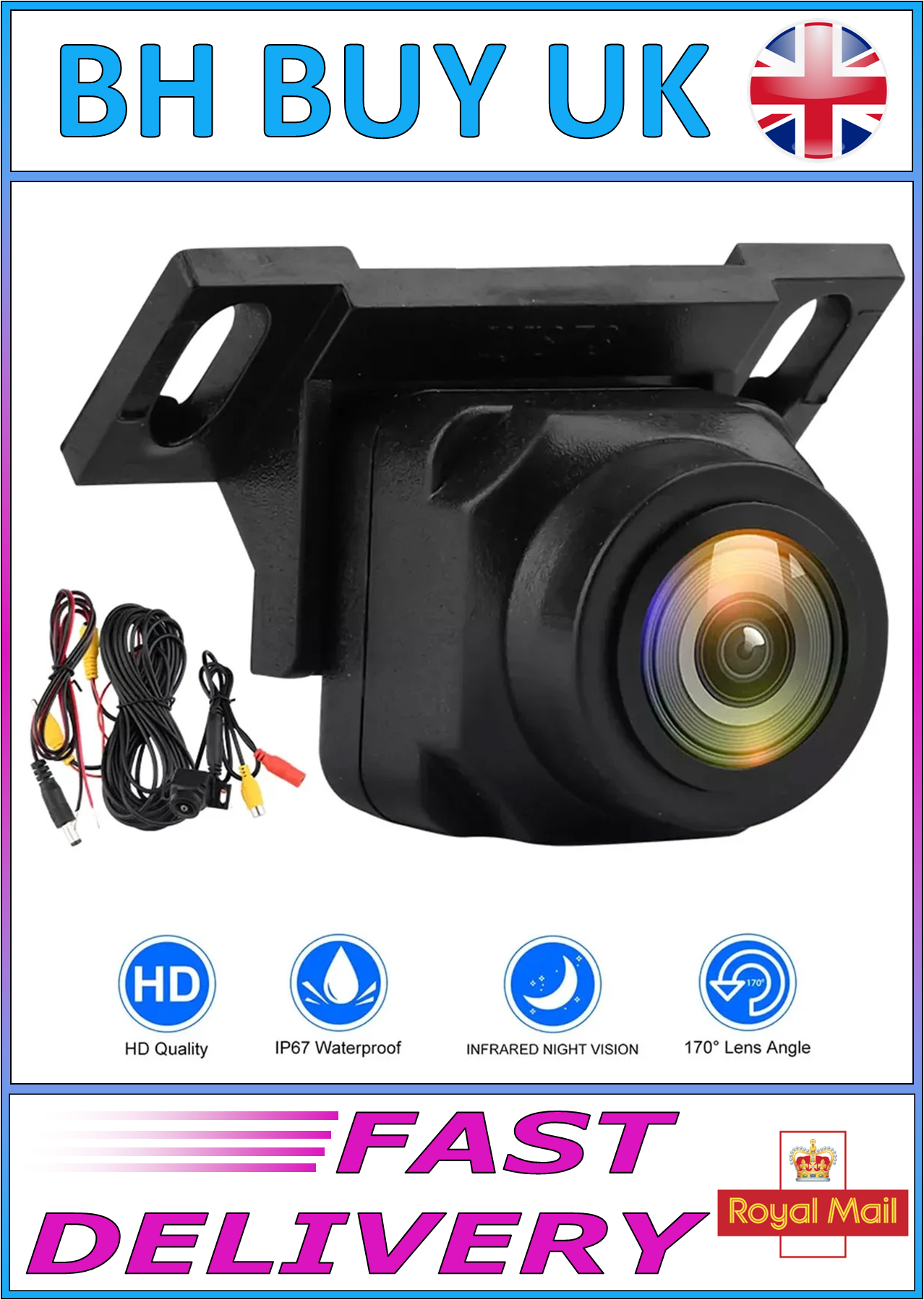 1080P CAR REAR VIEW CAMERA 170° WIDE ANGLE