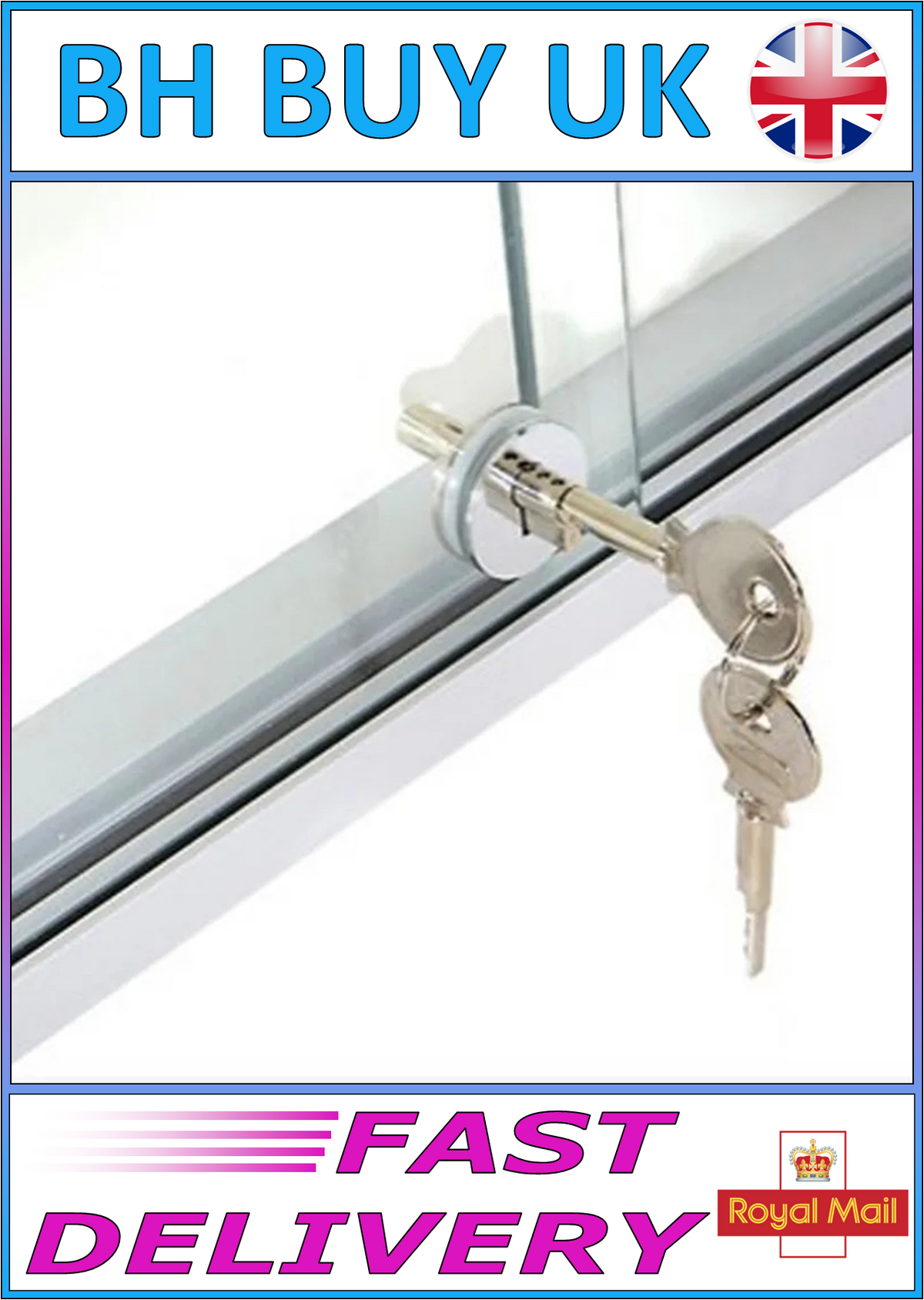 SLIDING GLASS SHOWCASE DISPLAY CABINET LOCK RATCHET KEYED ALIKE