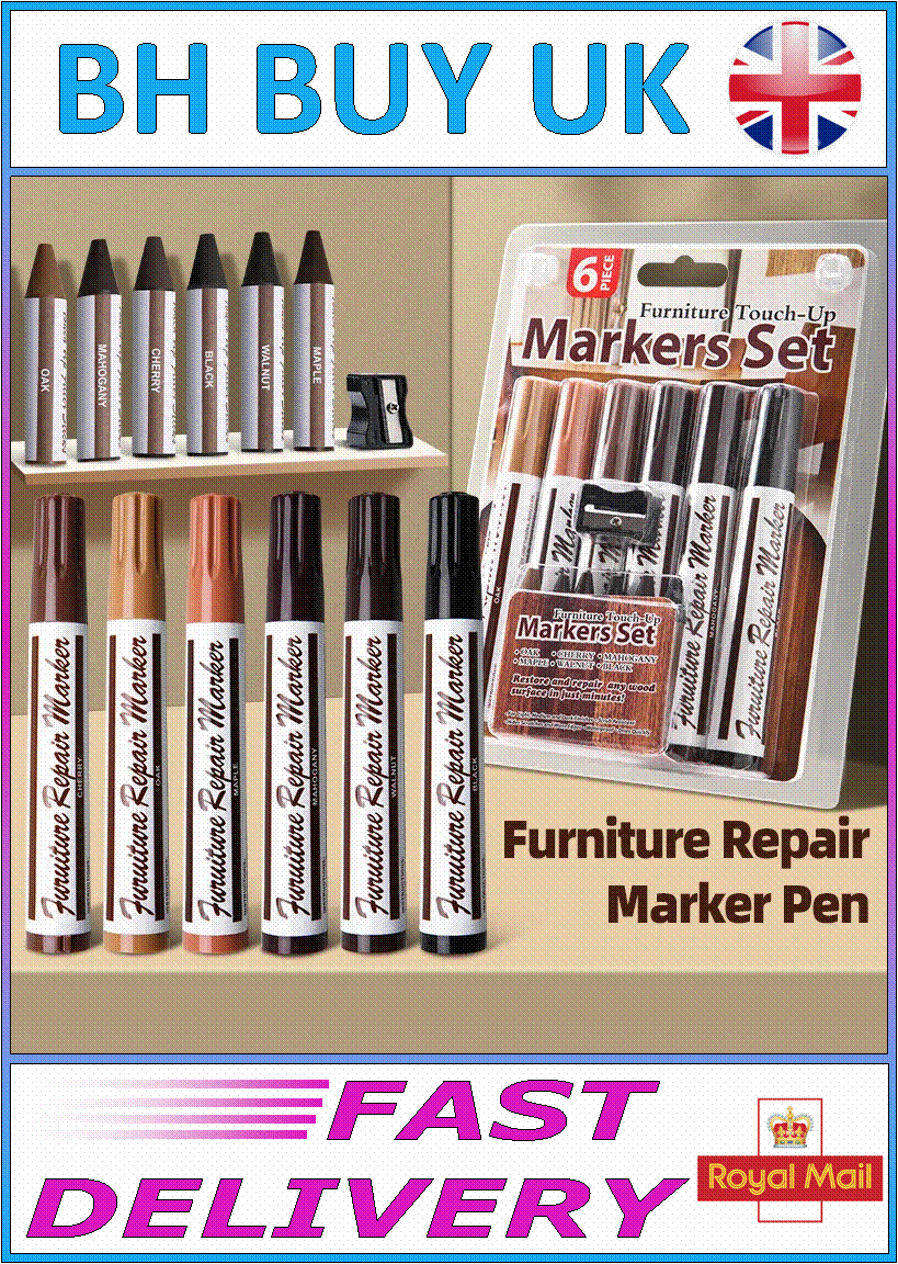 13 PIECE SET OF FURNITURE REPAIR TOUCH UP MARKERS & WAX