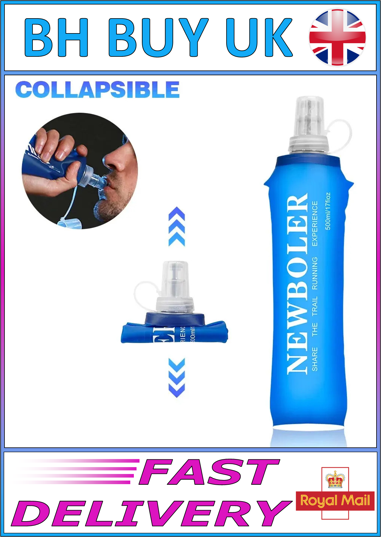 COLLAPSIBLE RUNNING BOTTLE 250ml 500ml