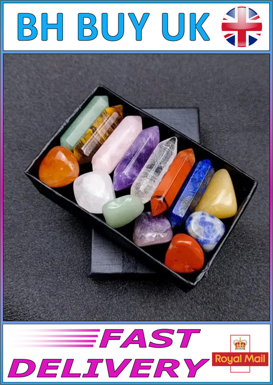 14 x NATURAL STONE CHAKRA CRYSTALS