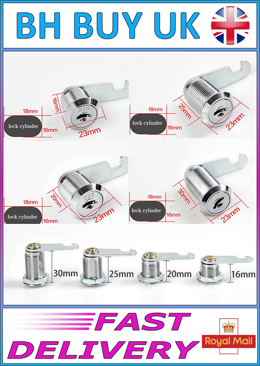 CAM LOCK 16 20 25 30mm 2 KEYS