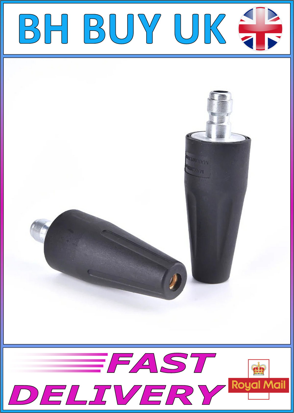360° ROTATING TURBO PRESSURE WASHER NOZZLE 1/4 QUICK CONNECT 2600 PSI JET CLEANER