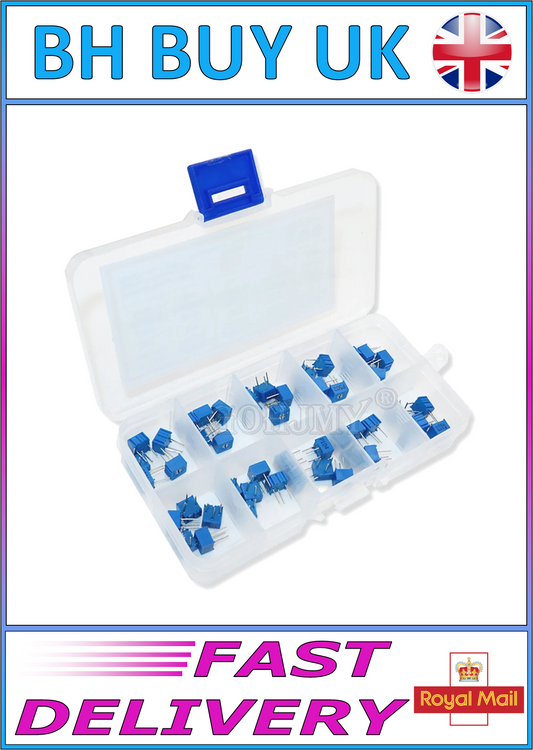 50 x 3362P MULTITURN POTENTIOMETERS 10 VALUES KIT