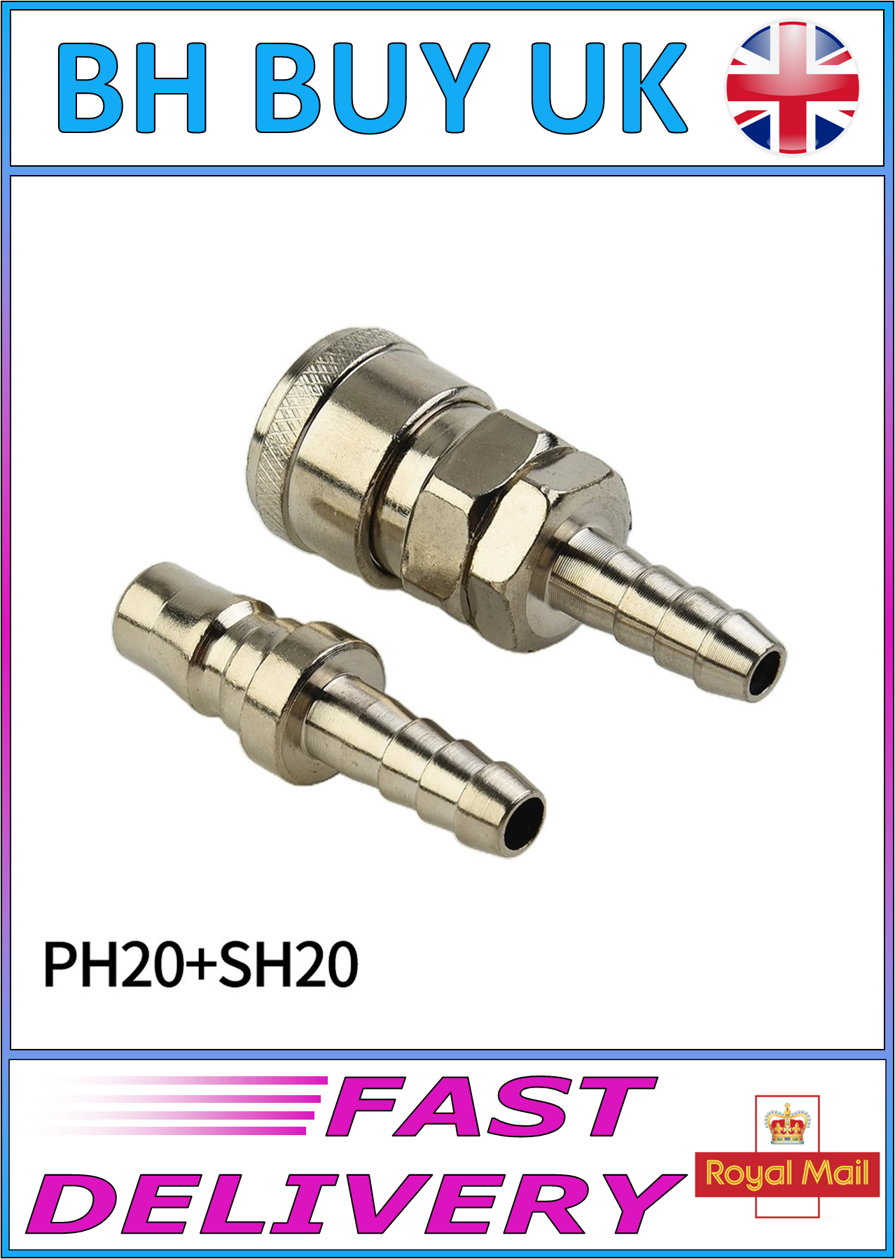 8mm I/D AIR COMPRESSOR QUICK RELEASE FITTINGS PH20 & SH20