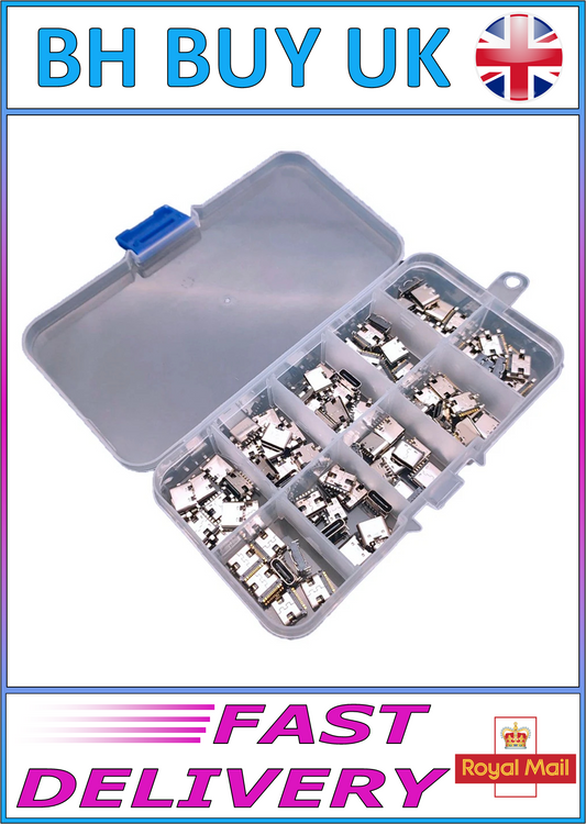 100 x TYPE C USB CHARGING DOCK CONNECTORS PCB MIX 10 TYPES