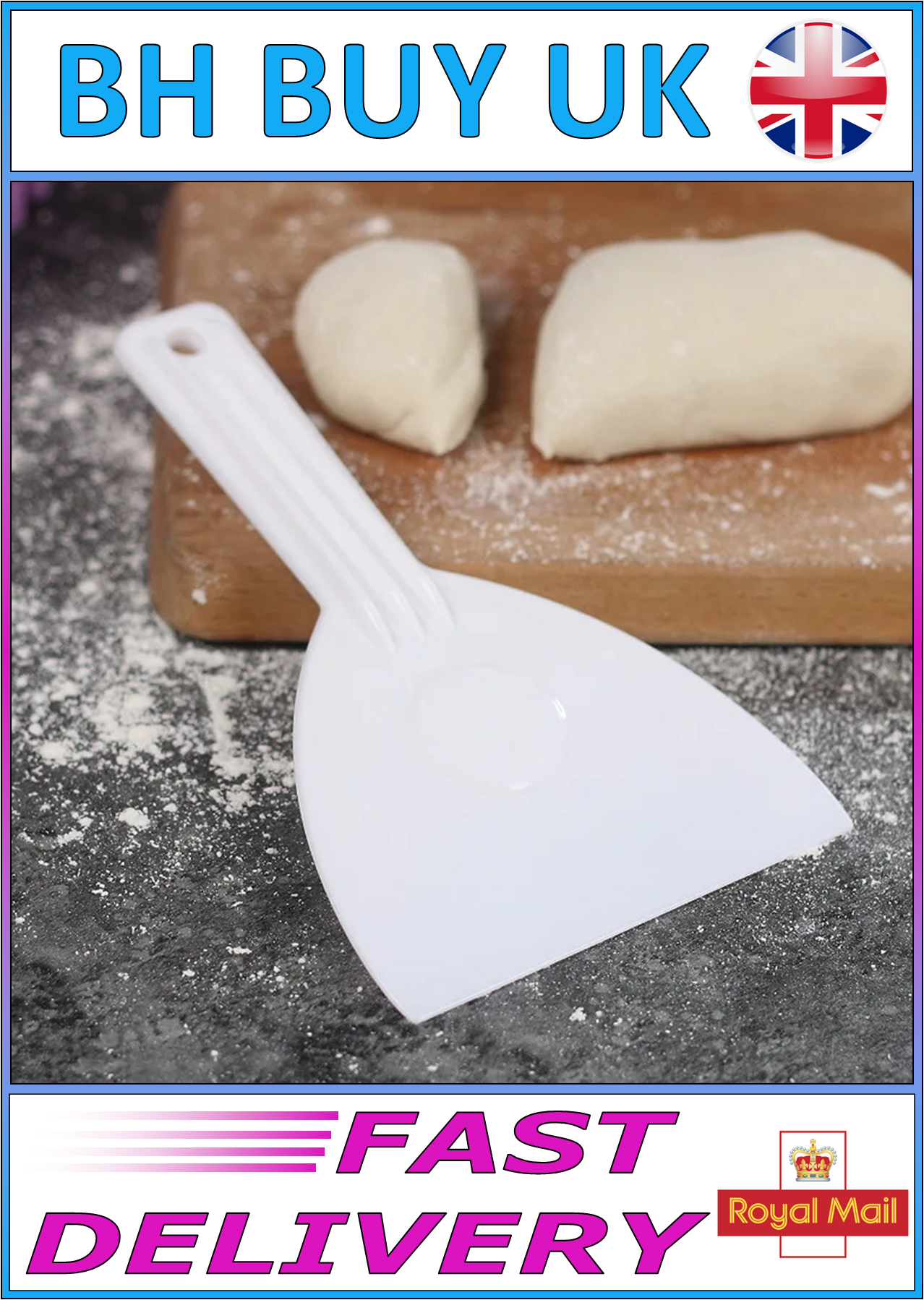 PLASTIC BREAD / PIZZA DOUGH SCRAPER CUTTER