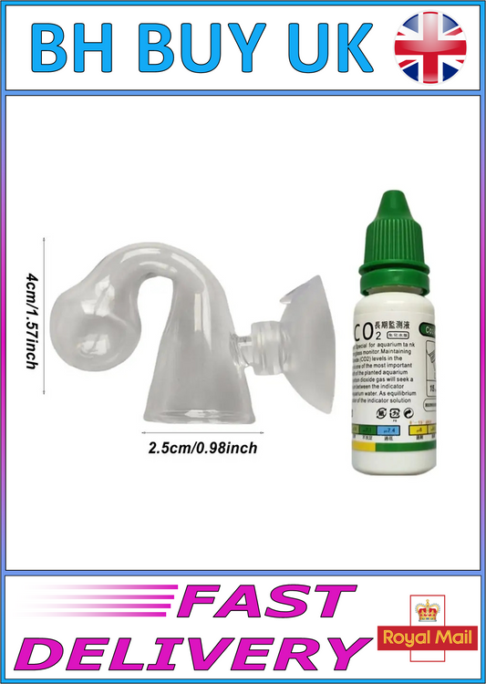 AQUARIUM CO2 INDICATOR SOLUTION 15ml & GLASS MONITOR