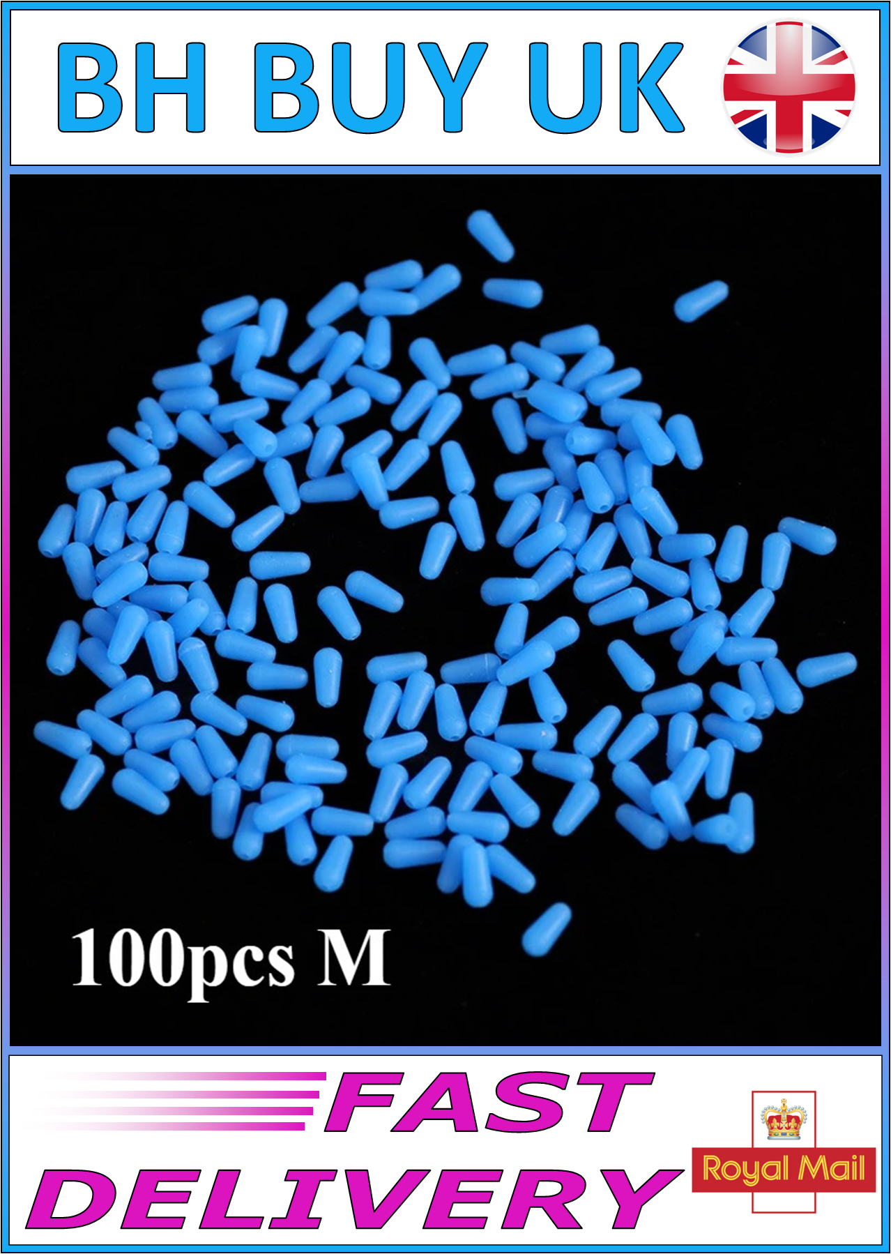 100 x SPACE BEADS 6.5mm FISHING TACKLE