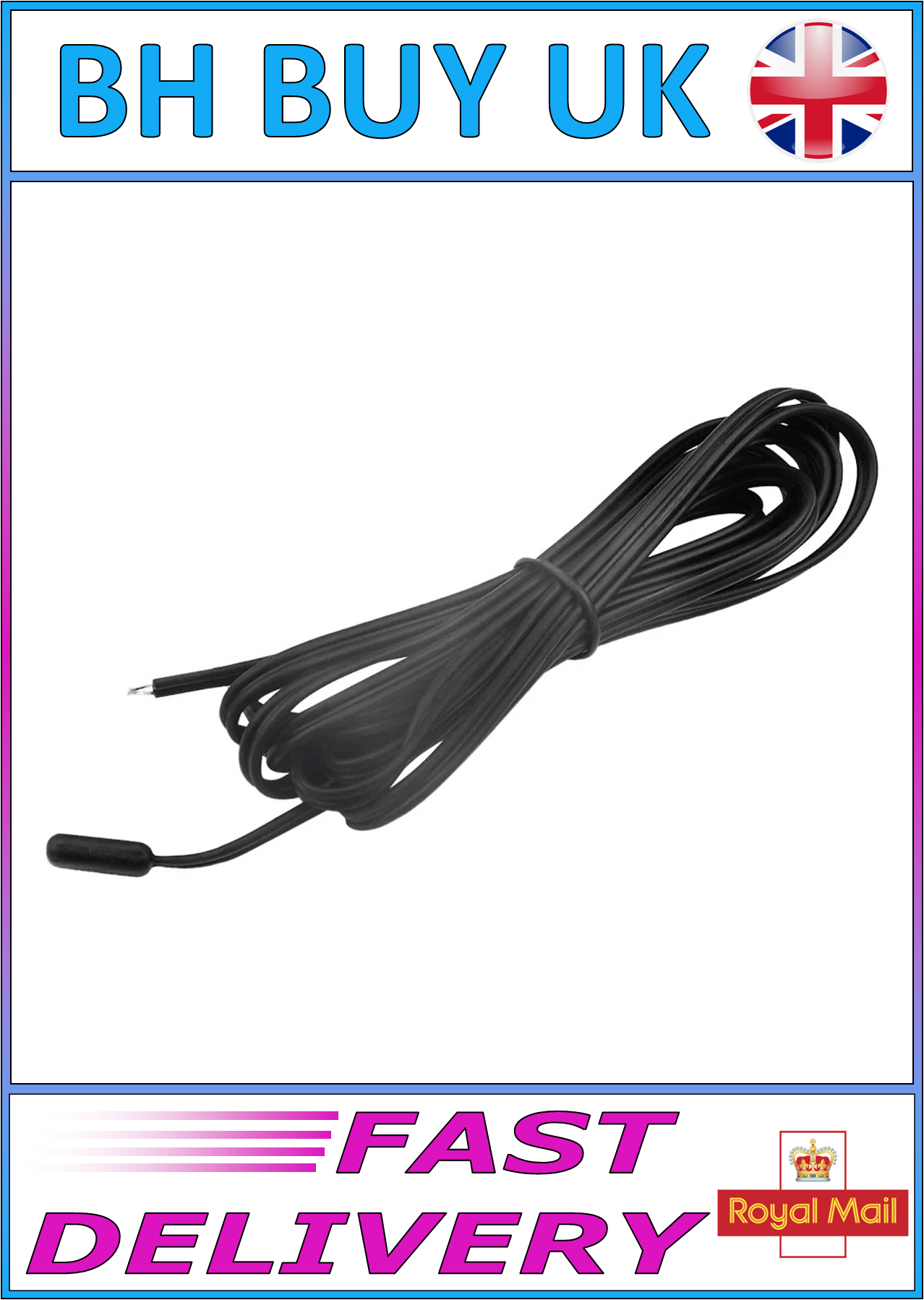 NTC TEMPERATURE SENSOR 10K B3435 WATERPROOF PROBE 2 METER