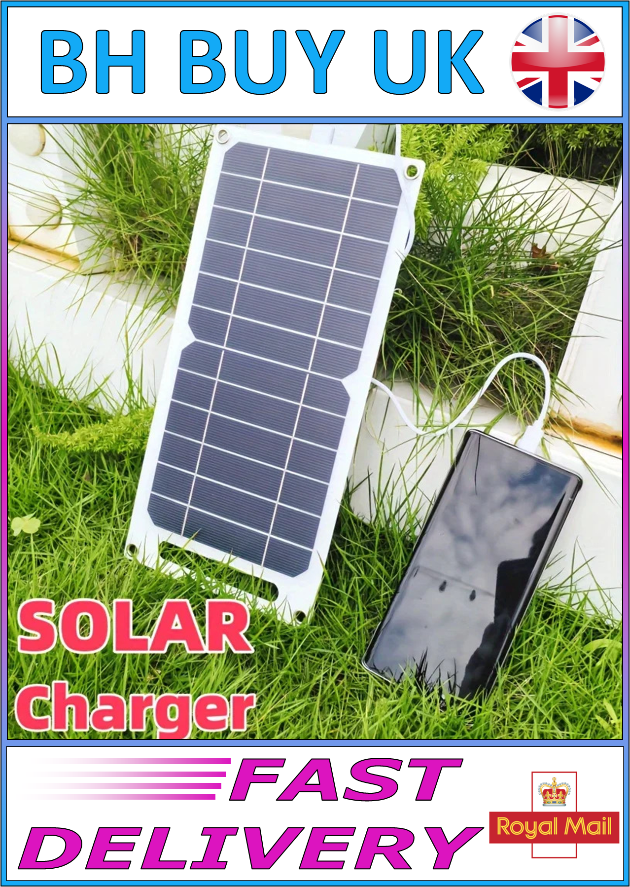 6W PORTABLE SOLAR PANEL 5V WITH USB CONNECTION