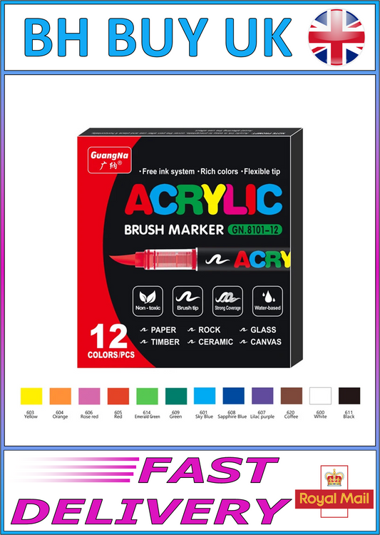 12 x ACRYLIC MARKERS