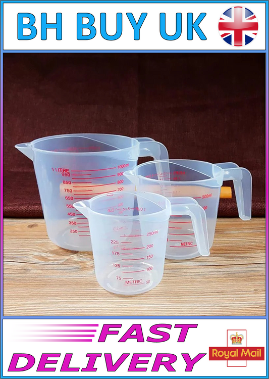 3 x MEASURING JUG SET 250ml 500ml 1000ml