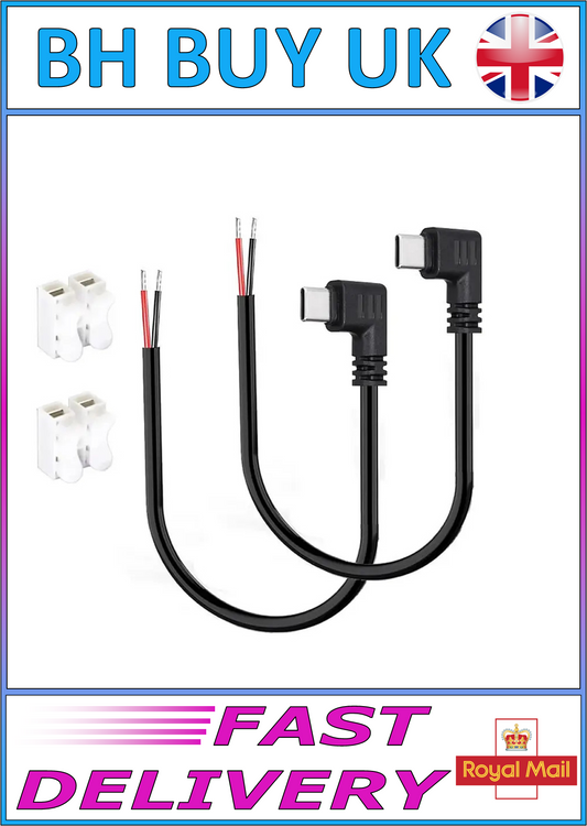 5 x USB TYPE C PRE WIRED 90 DEGREE 2 PIN