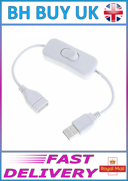 USB INLINE ROCKER SWITCH, ON OFF - WHITE