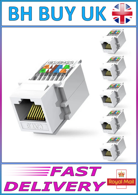 6 x CAT6 TOOL-LESS RJ45 KEYSTONE JACK