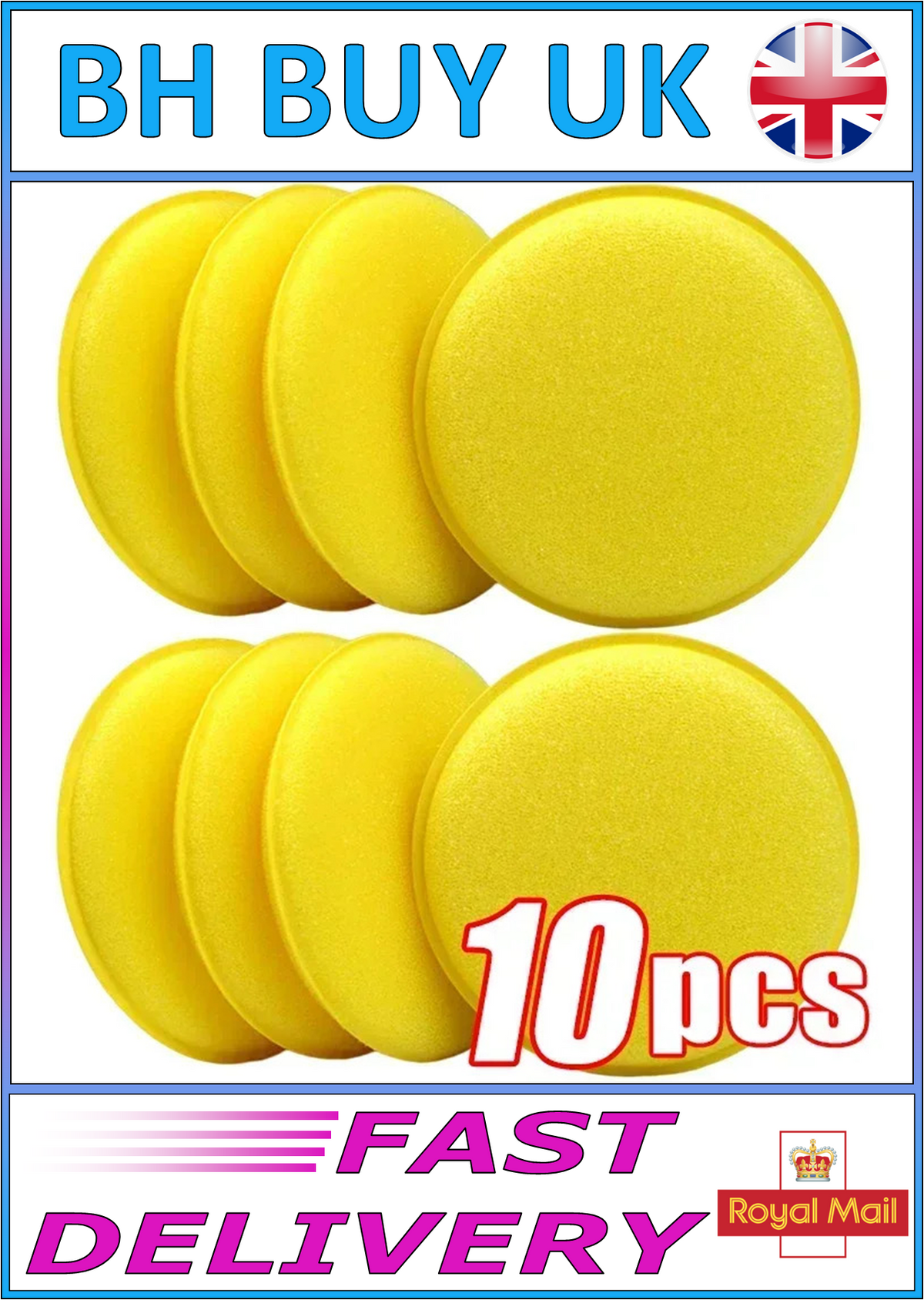 10 x CAR WAXING / POLISH SPONGE PADS