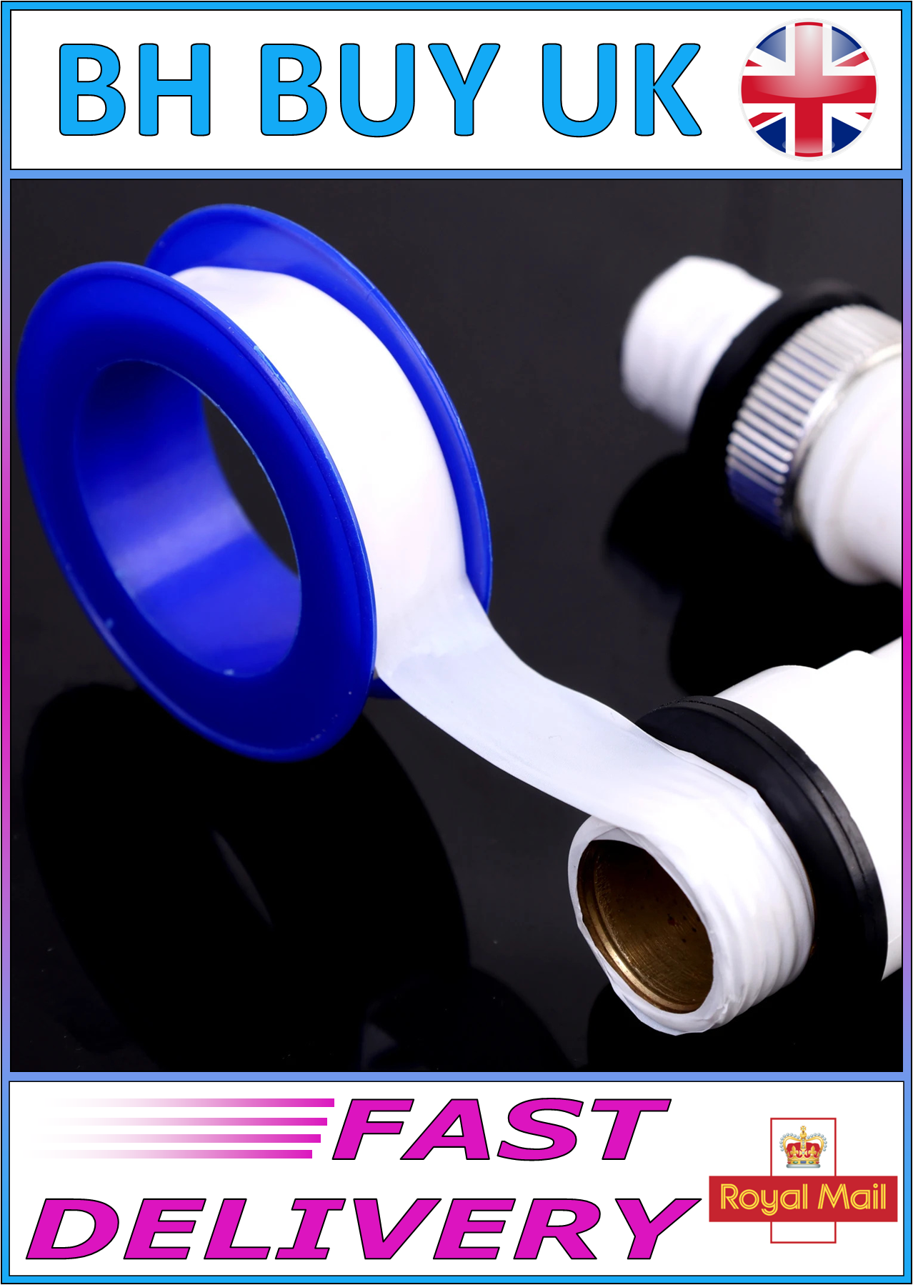 5 x  PTFE TAPE 10m x 1.5cm