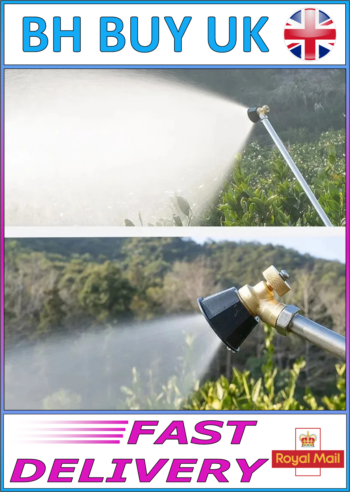 3 x ADJUSTABLE HIGH PRESSURE TORNADO SPRAY NOZZLE