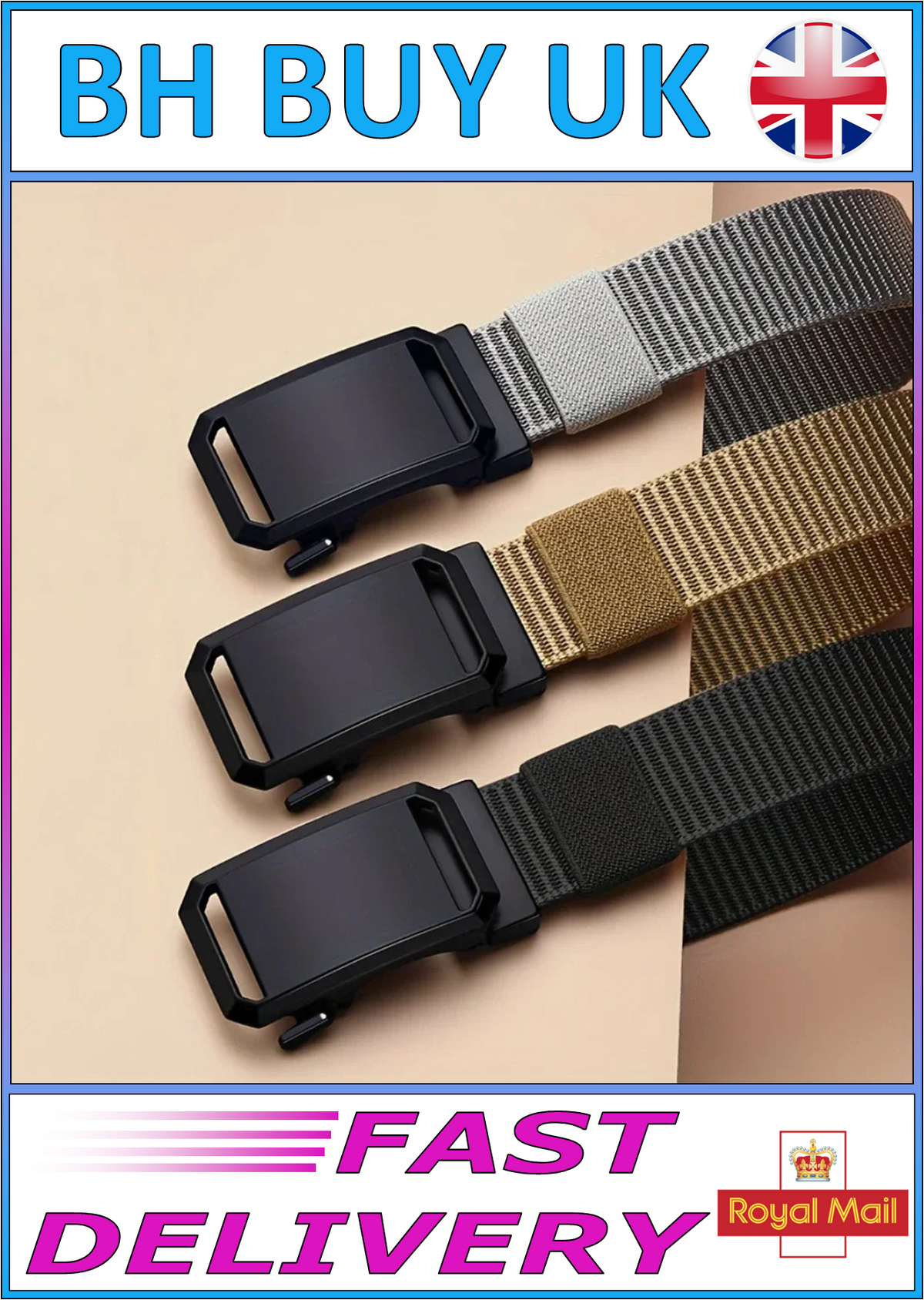 MEN'S CANVAS BELT 120CM TACTICAL MILITARY CASUAL AUTOMATIC BUCKLE WORK OUTDOOR