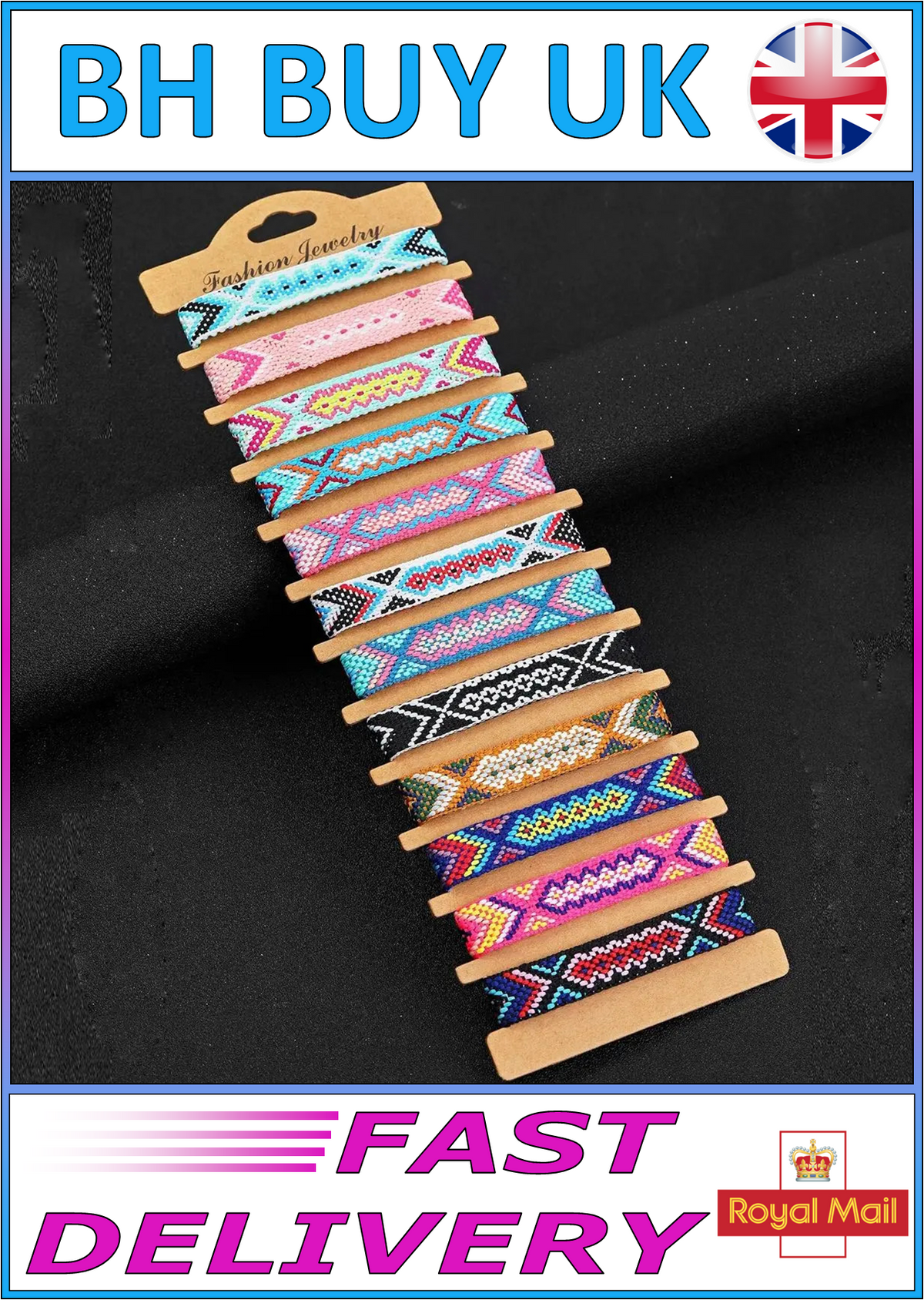12 x BOHEMIAN NEPAL WOVEN FRIENDSHIP BRACELETS – ADJUSTABLE STRING BRACELETS 05