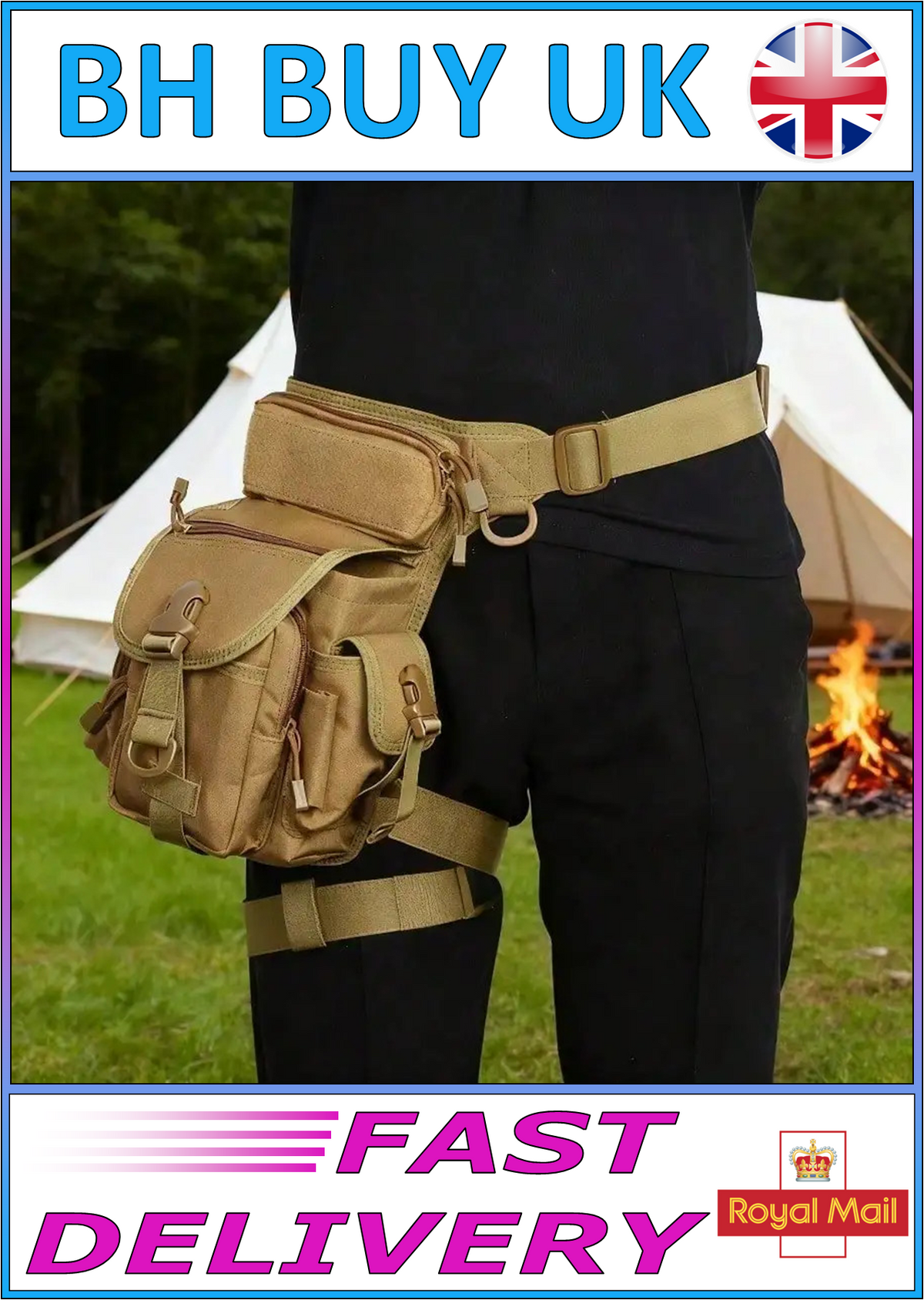 TACTICAL DROP LEG POUCH THIGH BAG, METAL DETECTING