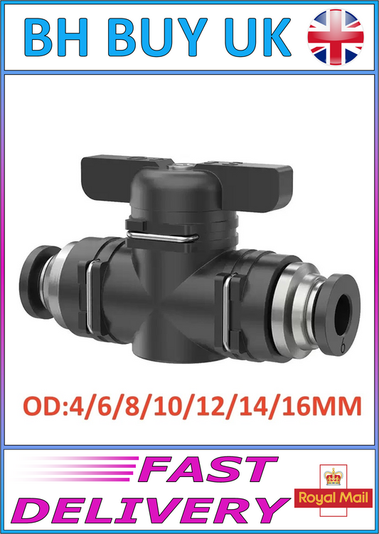 POND / AQUARIUM AIR LINE REDUCING VALVES 4 6 8 10 12 14 16mm REGULATOR TAP PUSH FIT