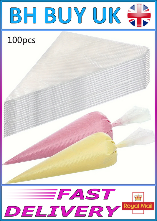 100 x DISPOSABLE PIPING BAGS 20x30cm