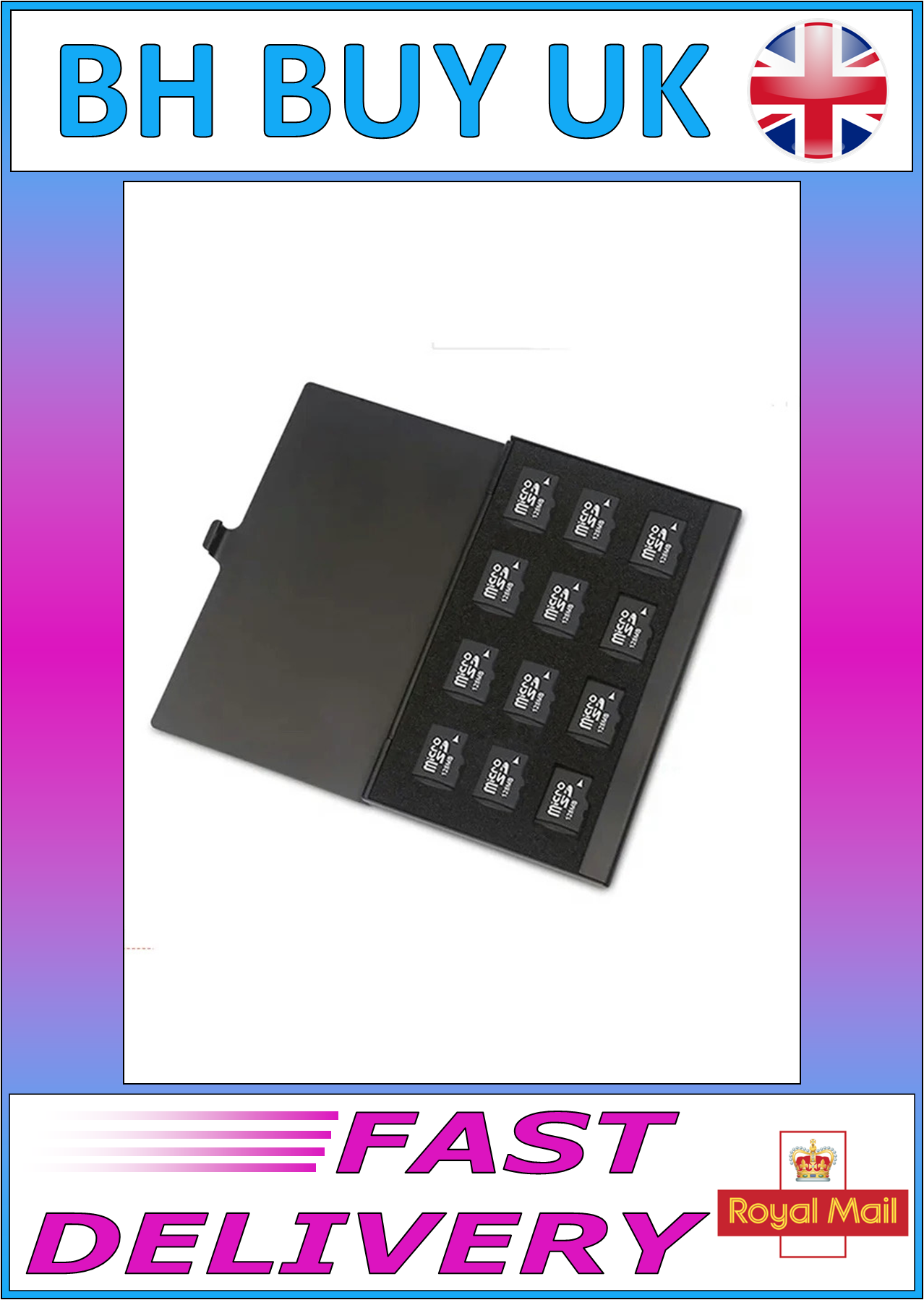 12 SLOT THIN MICRO SD CARD STORAGE CASE
