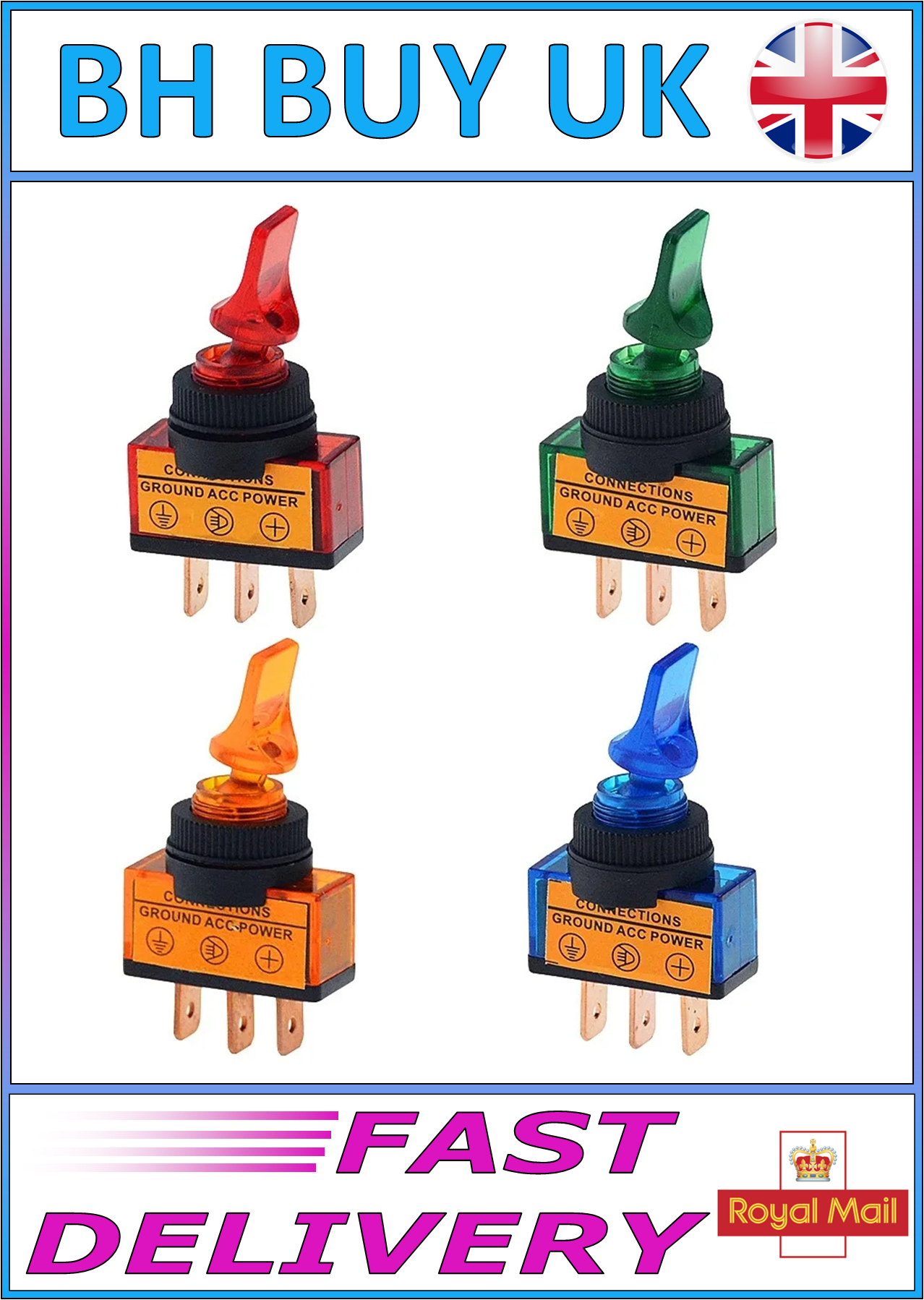 4 x LED TOGGLE SWITCH