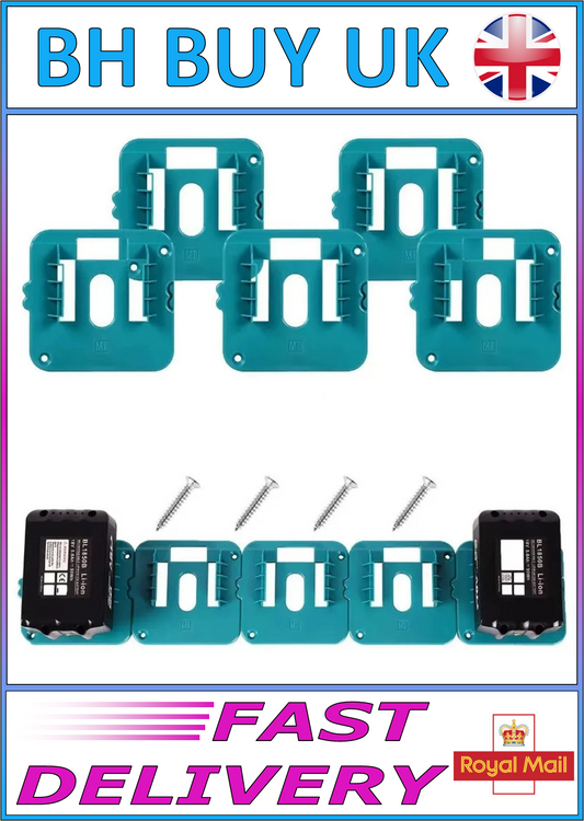 5 x MAKITA 18V BATTERY WALL MOUNT HOLDERS