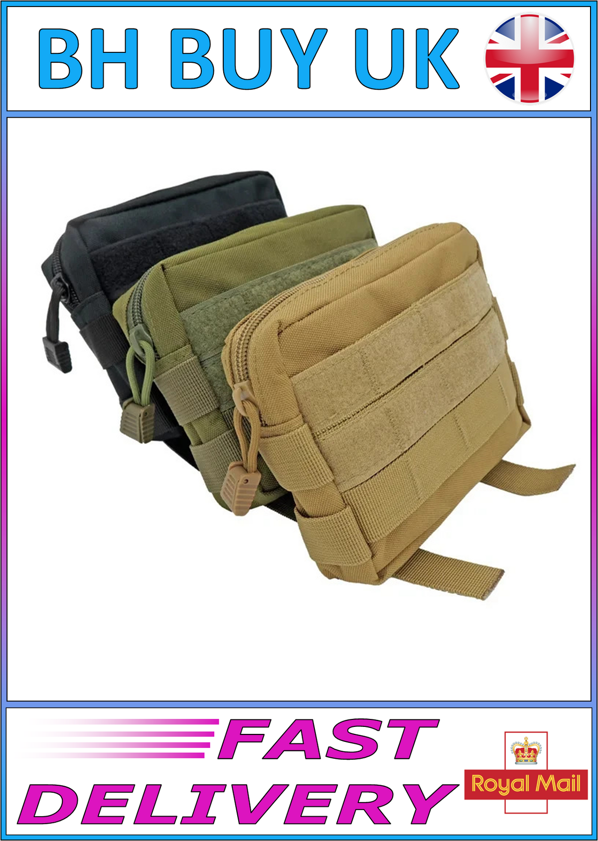 TACTICAL MOLLE WAIST BAG UTILITY POUCH EDC MEDICAL FIRST AID HUNTING OUTDOOR