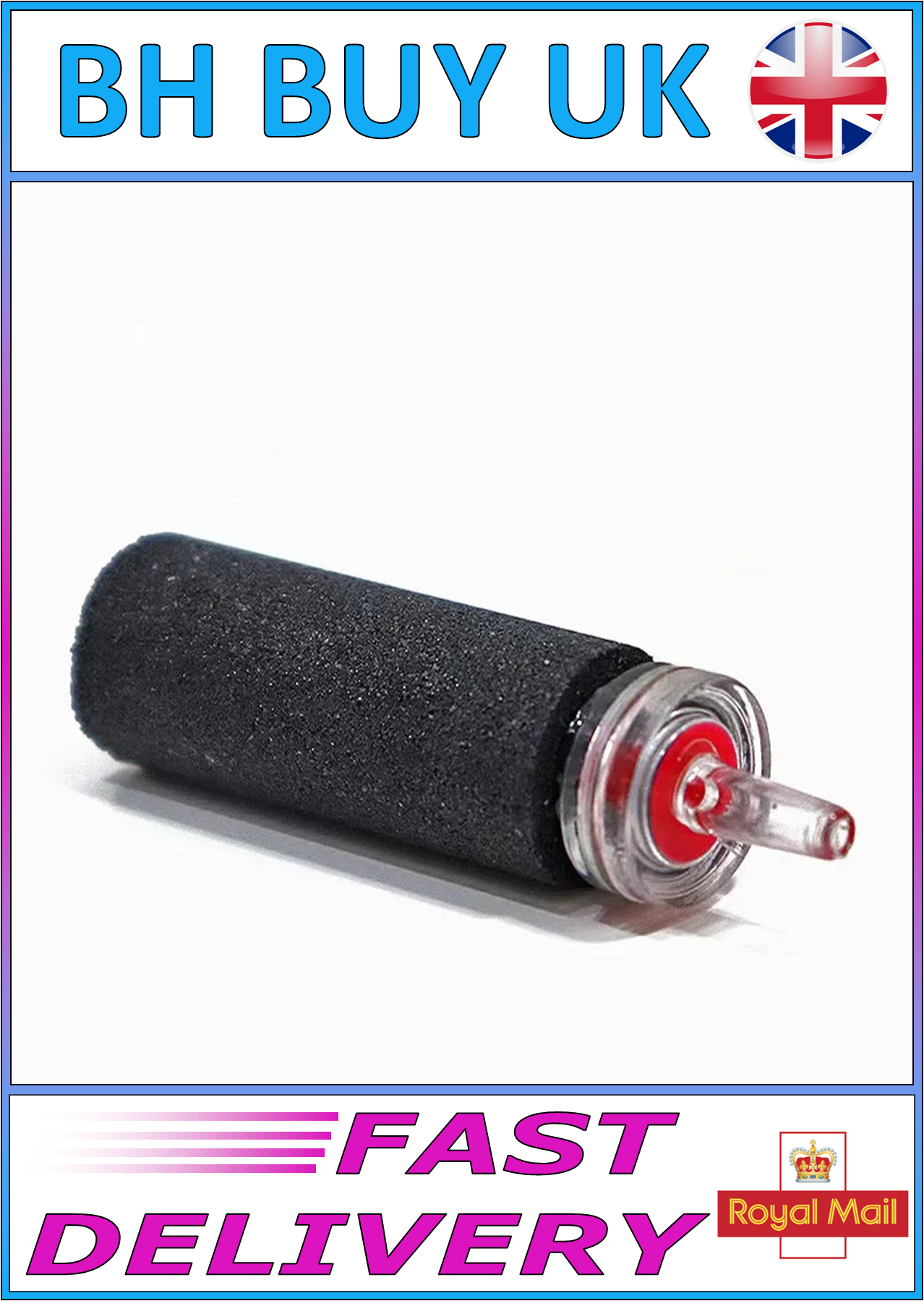 AQUARIUM AIR STONE BUILT IN CHECK VALVE 7.5cm