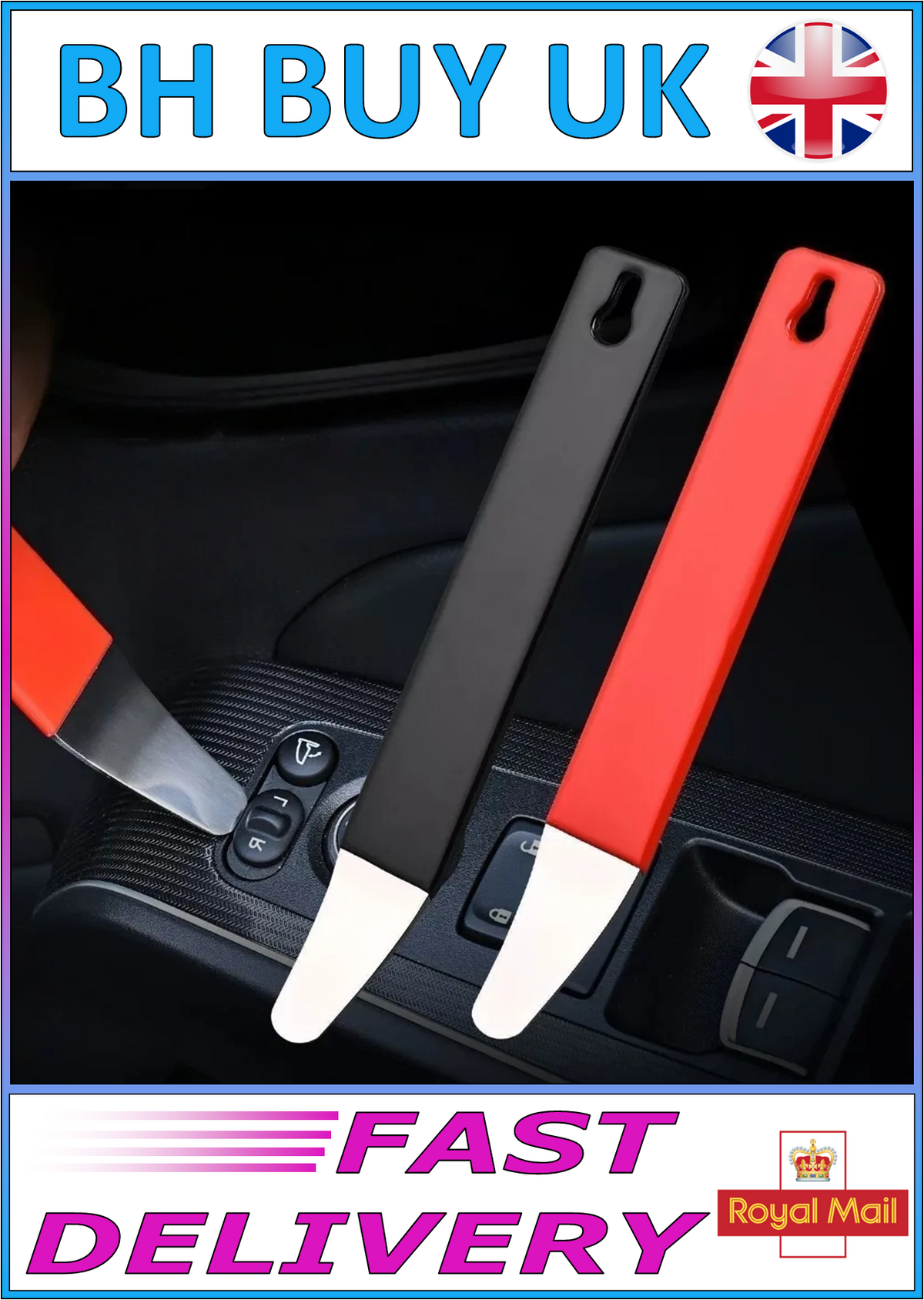 CAR TRIM REMOVAL CROWBAR STAINLESS STEEL DOOR PANEL DASH INTERIOR PRY TOOL 17.5CM