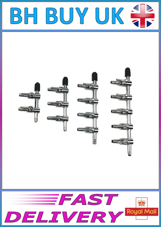 CHROME AQUARIUM / POND AIR TAPS 2, 3, 4 & 5 WAY