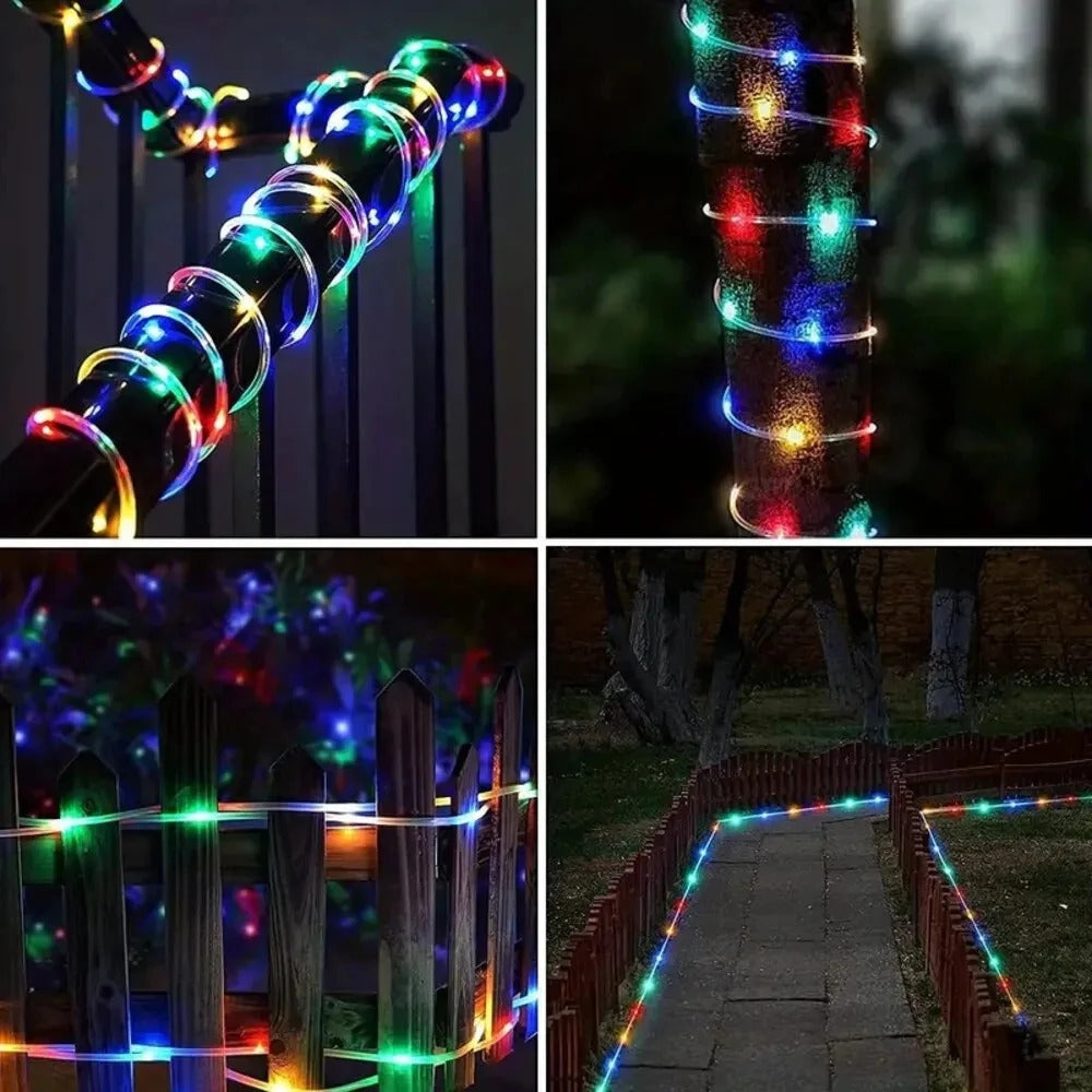 12m SOLAR COLOUR CHANGING LED ROPE LIGHT KIT