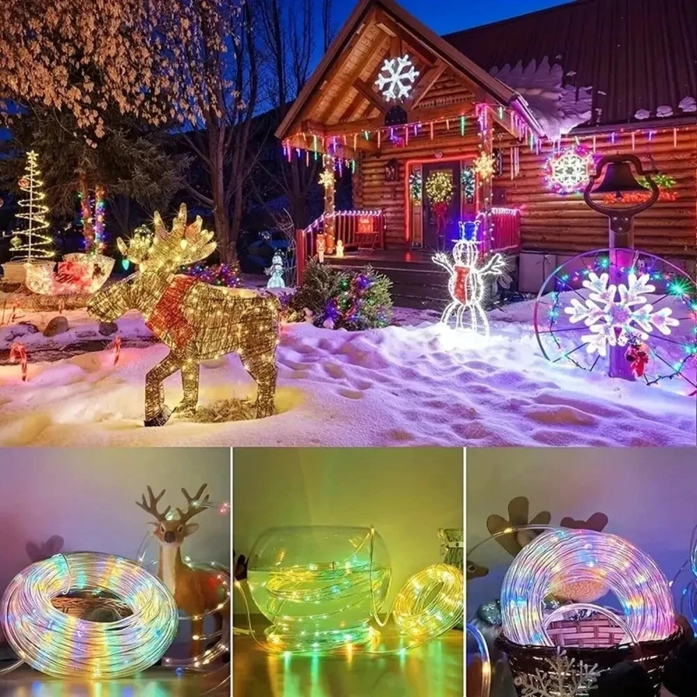 12m SOLAR COLOUR CHANGING LED ROPE LIGHT KIT