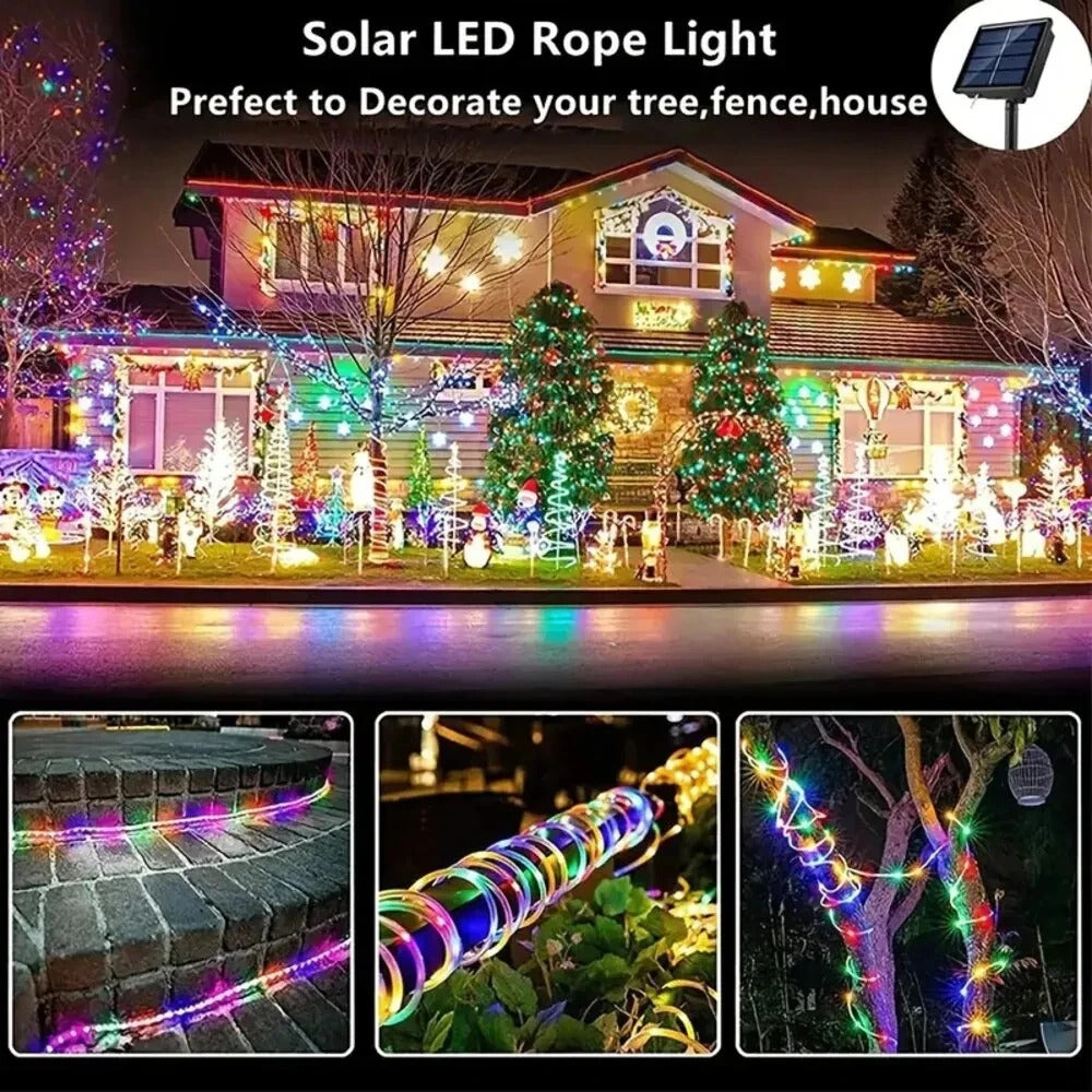 12m SOLAR COLOUR CHANGING LED ROPE LIGHT KIT