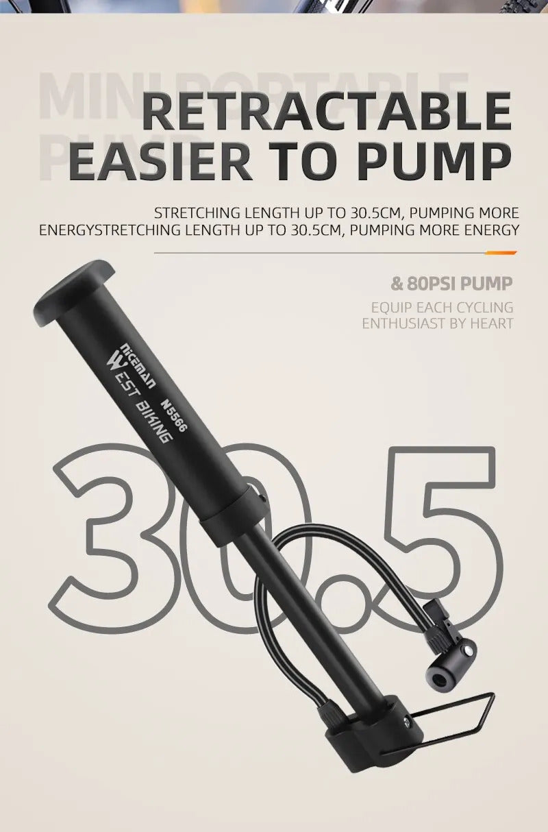 BIKE FLOOR PUMP 80PSI