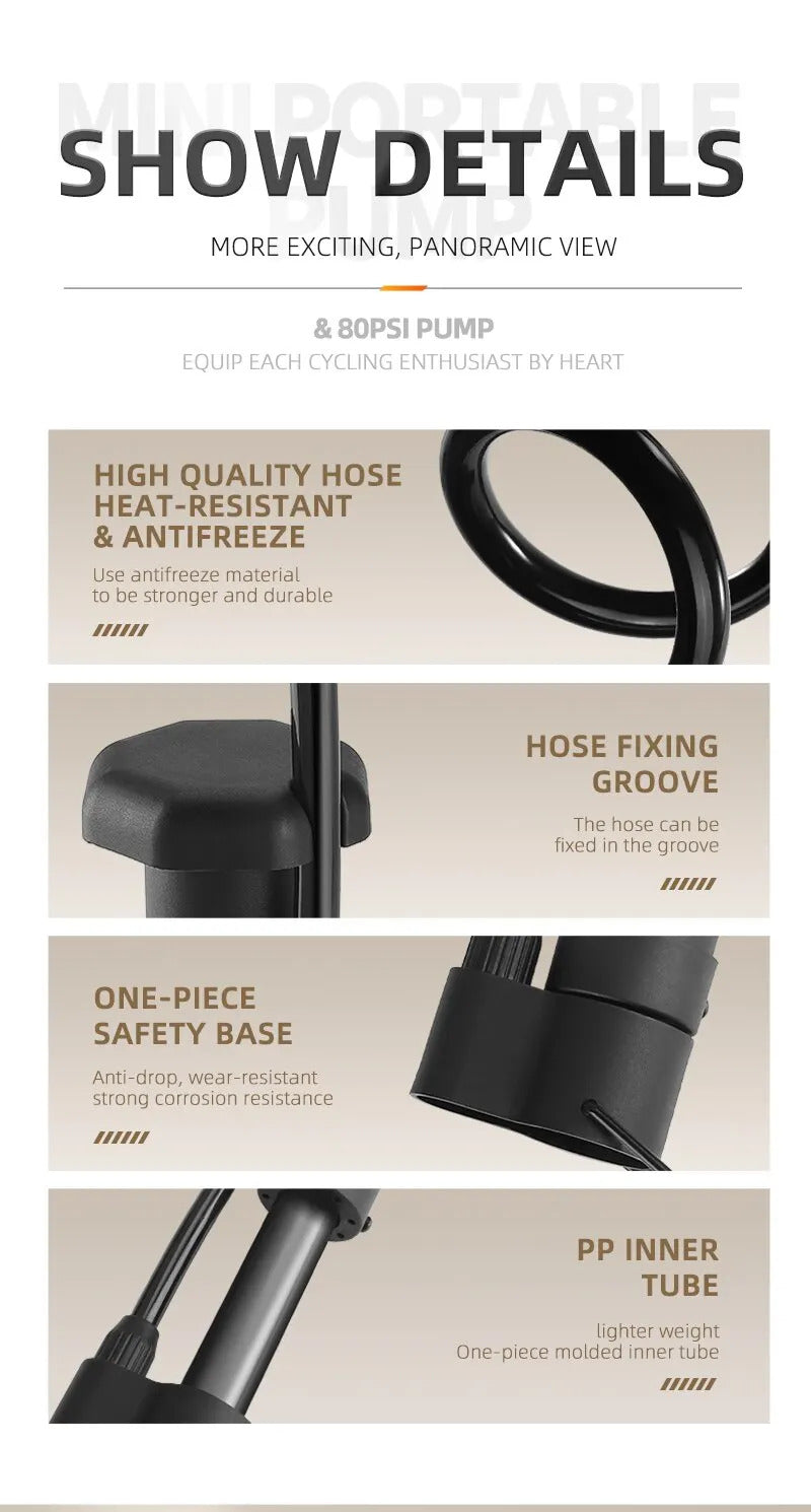 BIKE FLOOR PUMP 80PSI