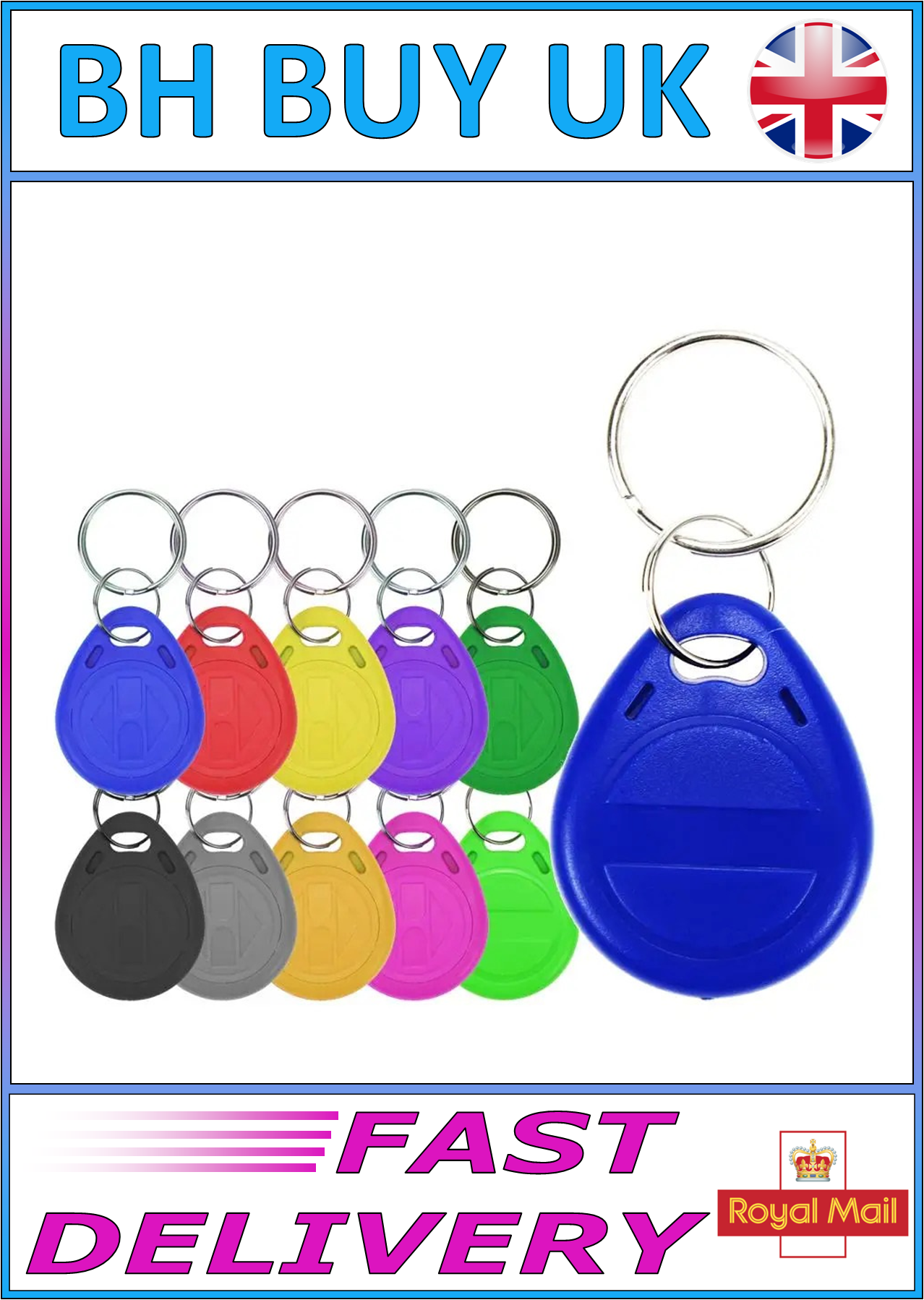 10 x EM4305 125KHz KEY RFID FOBS COPY & WRITEABLE
