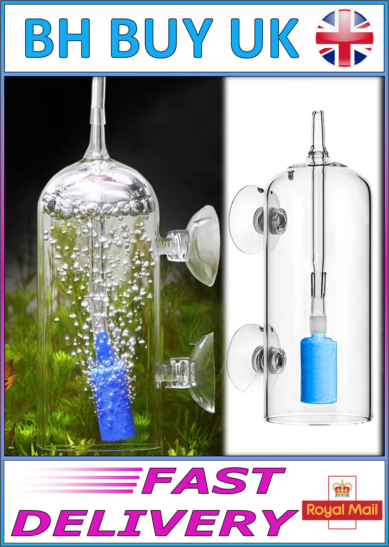 AQUARIUM OXYGEN DISSOLVING GLASS BUBBLE COUNTER TOOL
